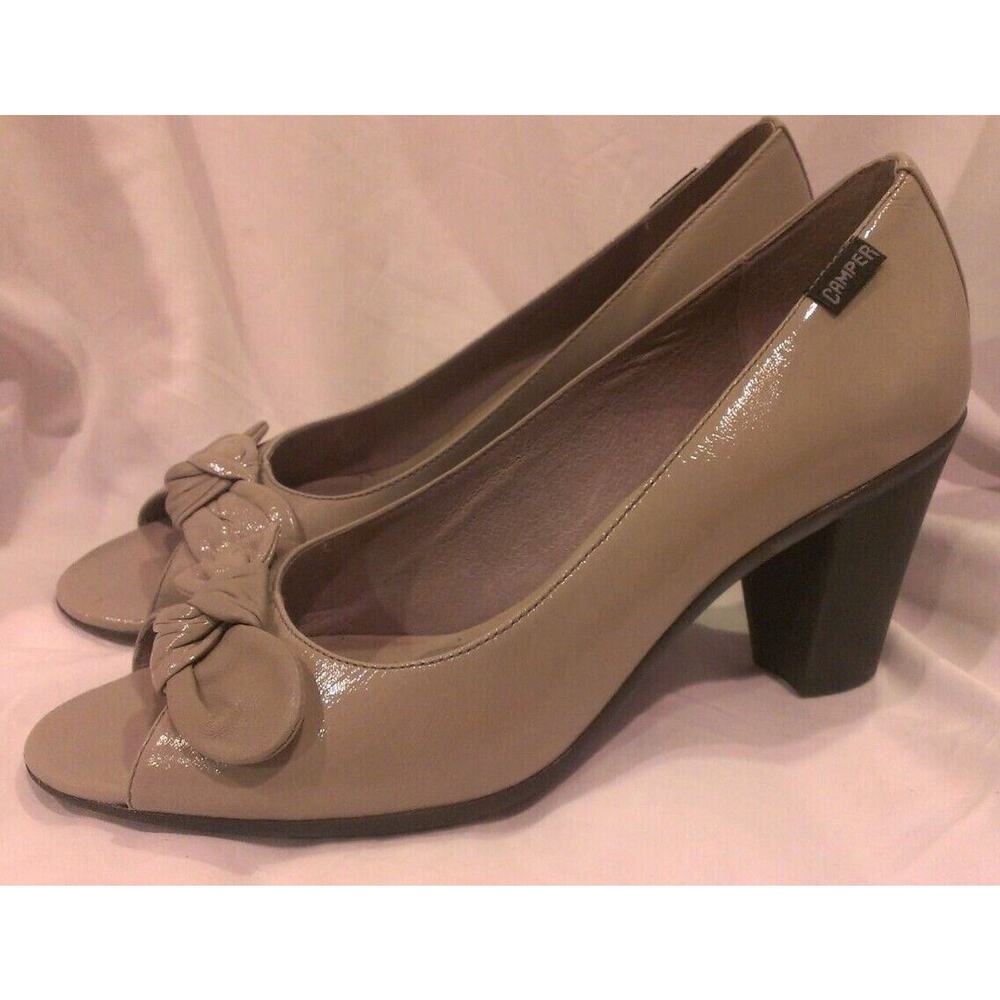 TWS Camper Half Patent, Half Matte Pump Heels Gray Taupe sz 40, US 10